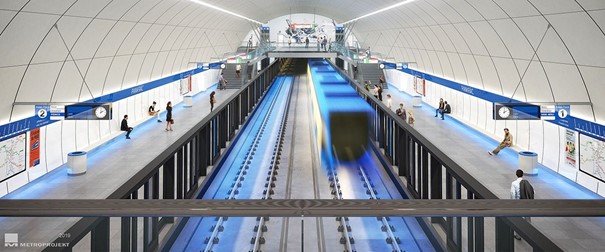 Vizualizace nové stanice metra D
